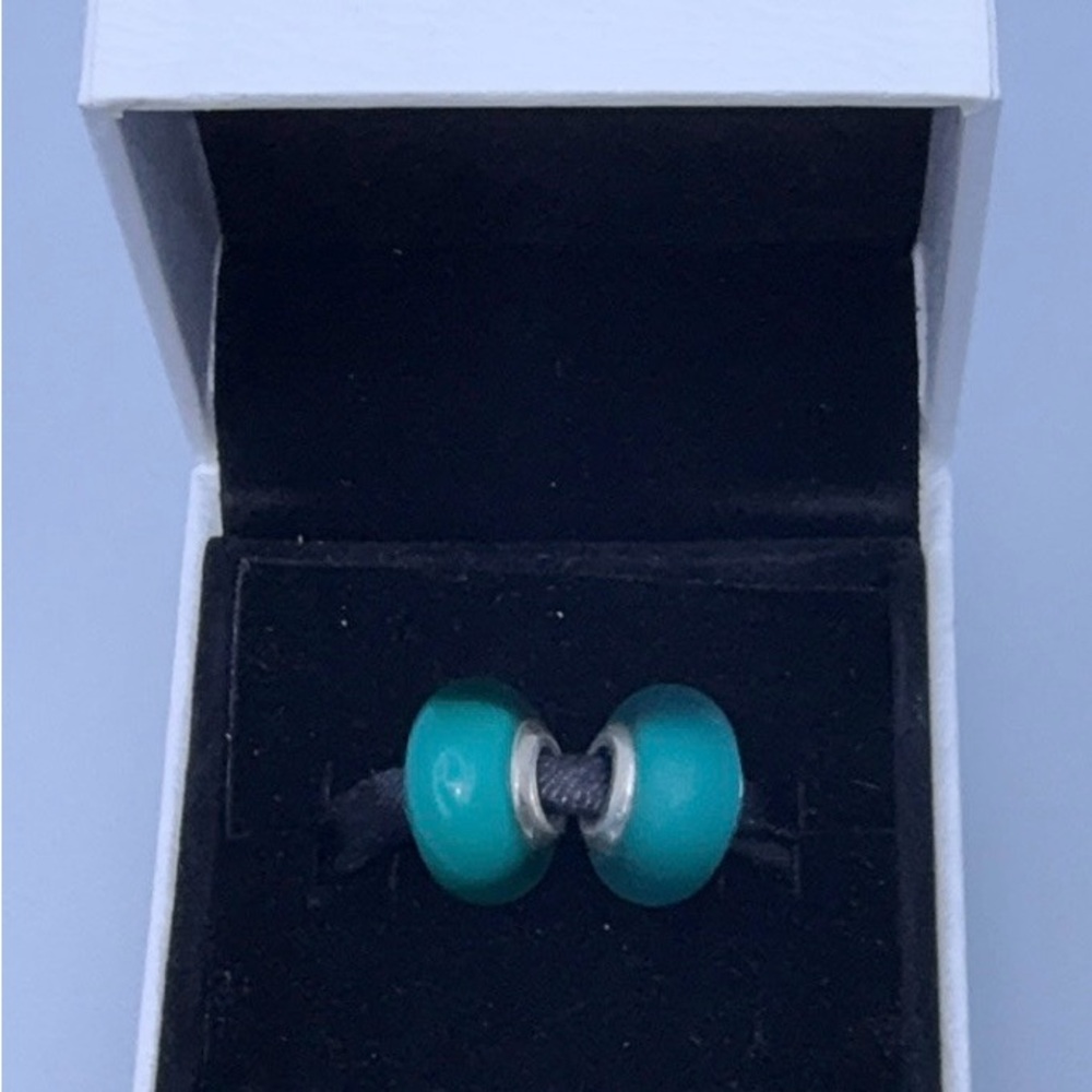 2 New Retired Matte Green Murano Charms